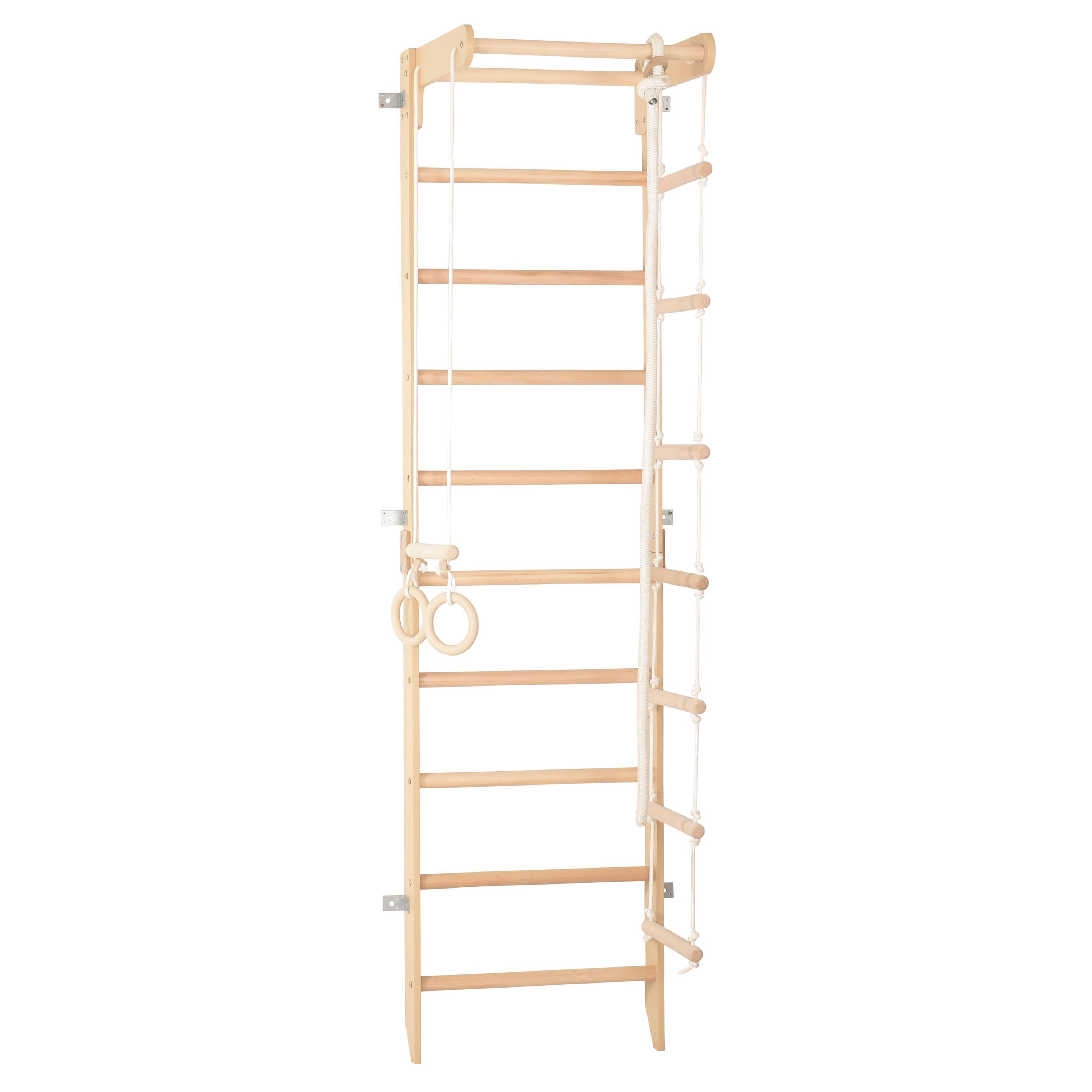Gymnastisch wandrek met vaste optrekstang, naturel (SPR B) 3/5