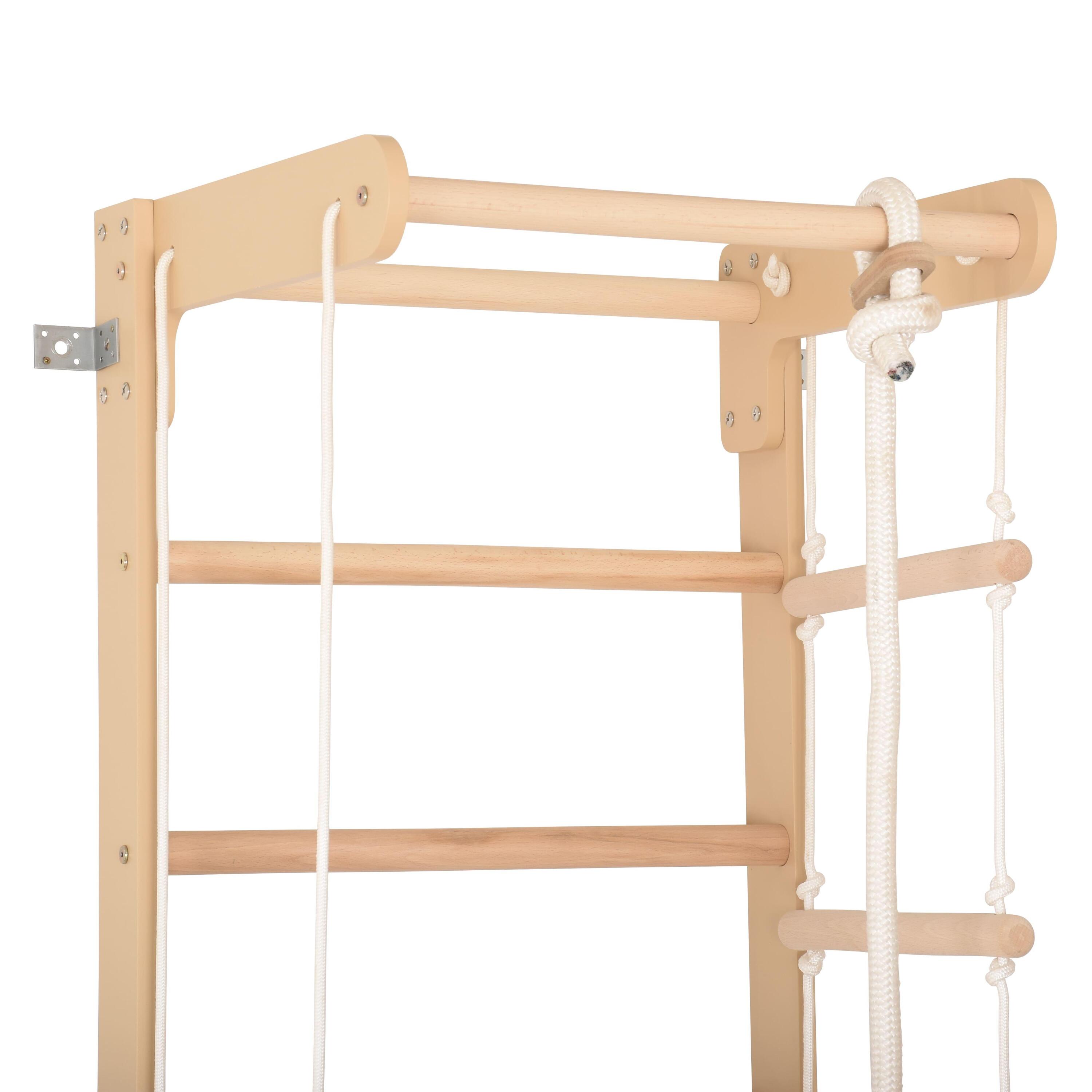 Gymnastisch wandrek met vaste optrekstang, naturel (SPR B) 5/5