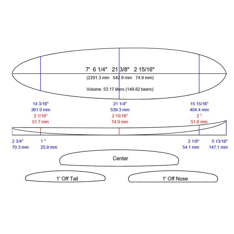 SURF DUKE EGG 7’6 PAULOWNIA 6/7