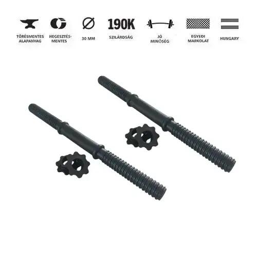 GazoFitness® Kézi Súlyzó 2 x 11,5 Kg.(Össz 23Kg)Menetes súlyzórúddal 2/3
