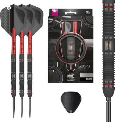 Scope steel tip dartset met 90% wolfraam en swiss points