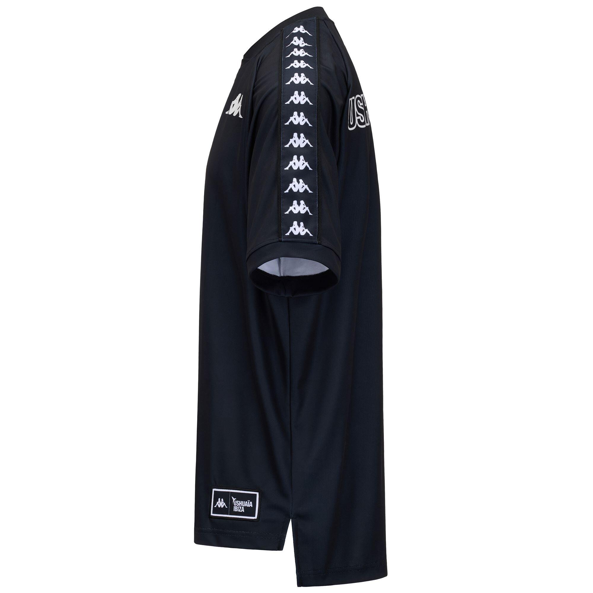 T-shirt da uomo in poliestere nero da streetwear sportivo 2/3