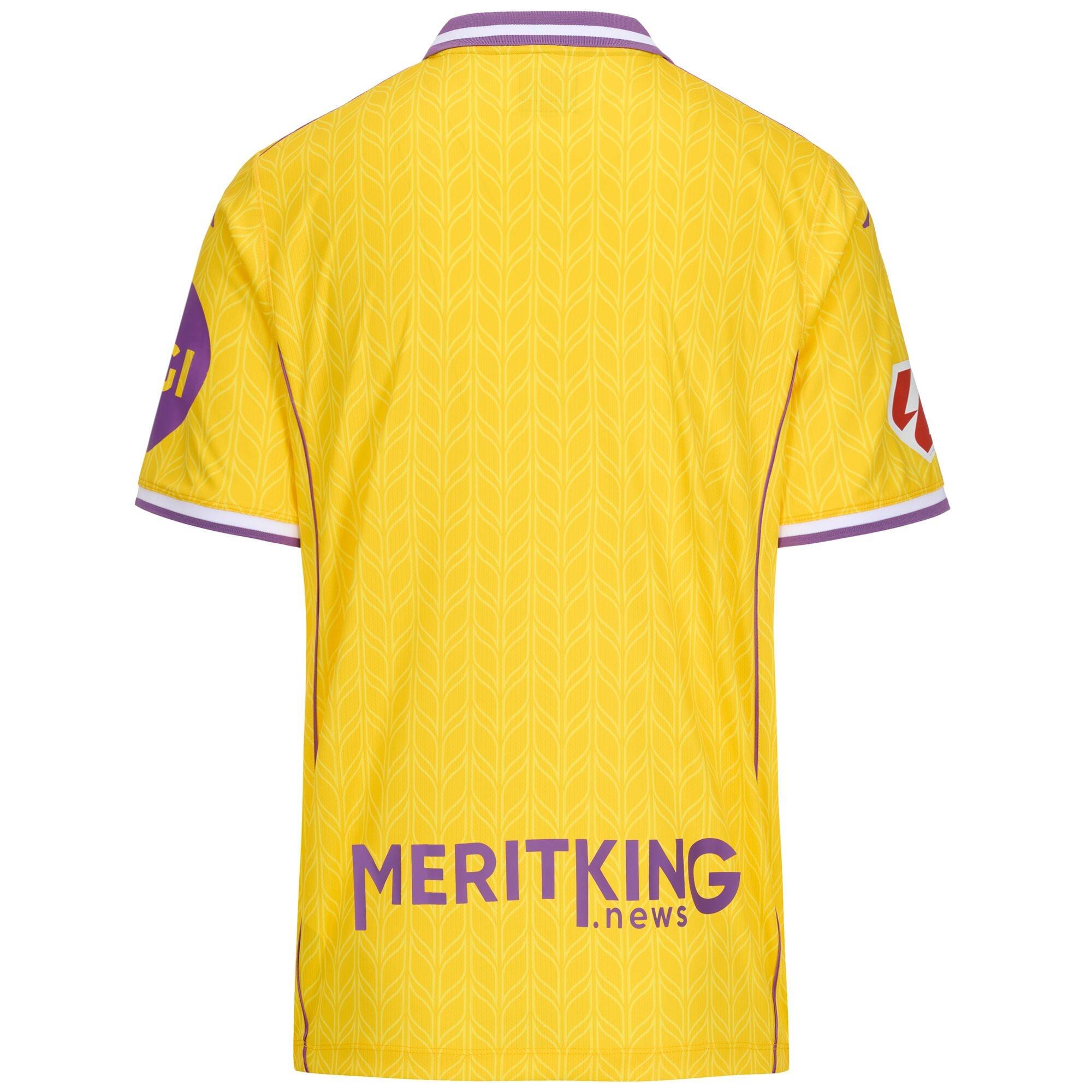 T-shirt da uomo in poliestere riciclato giallo da calcio 3/4