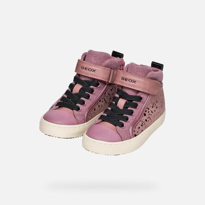 Baskets Geox Kalispera Pour Fille - Style Urbain, Semelle Respirante, Fermeture Velcro - Taille Mid-cut