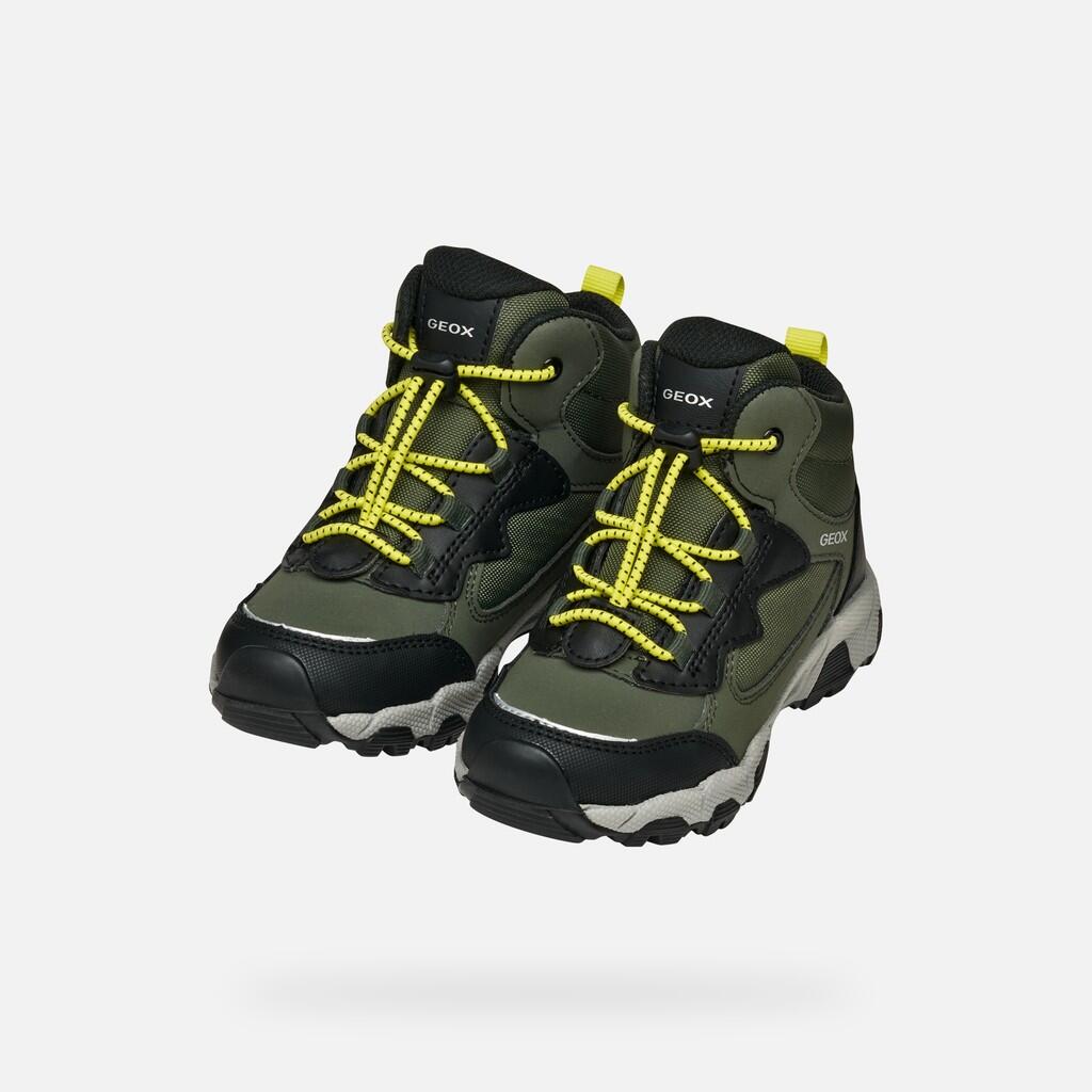 Baskets Garçon J MAGNETAR BOY B ABX Vert Militaire/Citron Vert 3/7
