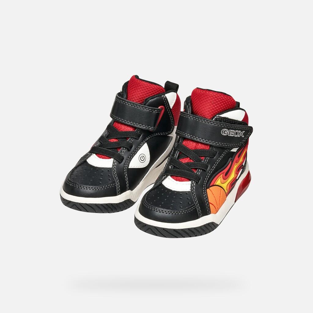 Baskets Garçon J INEK BOY Noir/Rouge 3/7