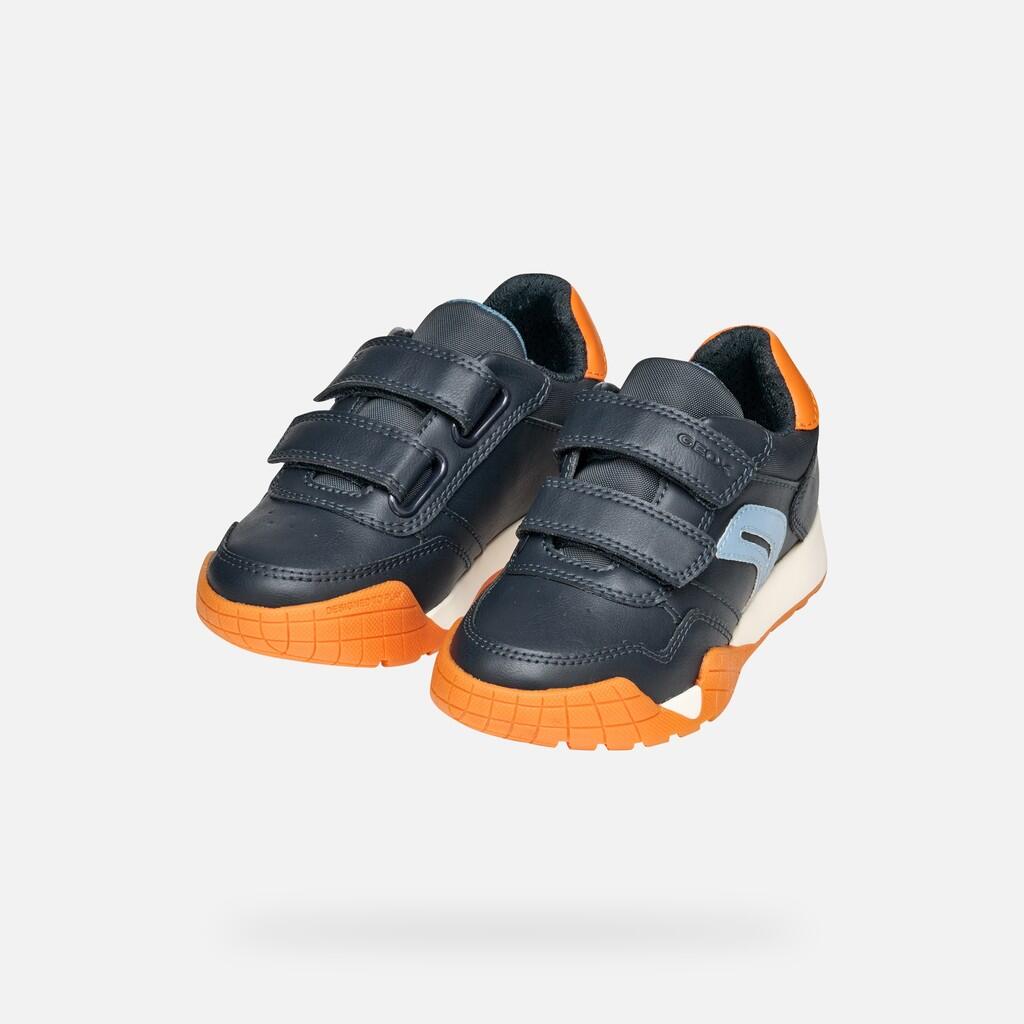 Baskets Garçon J RANN-E BOY Bleu Marine/Orange 3/7