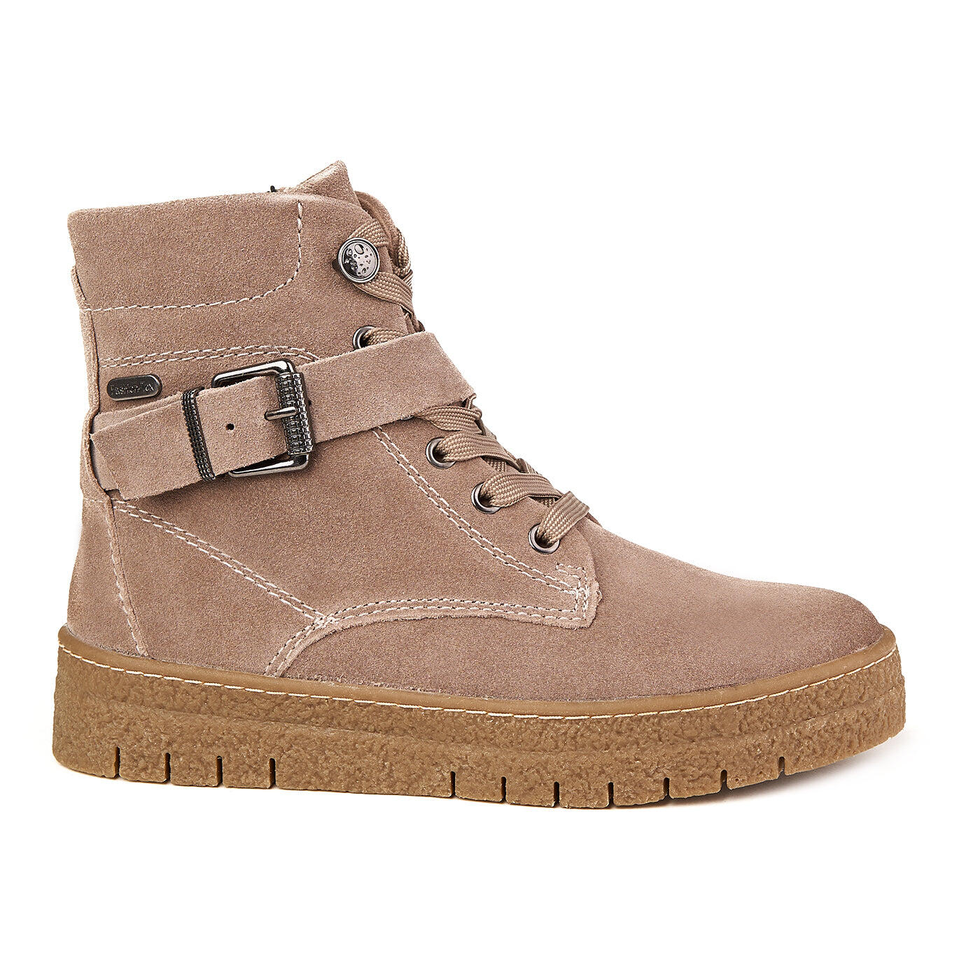 ZZFACTOY Marco Tozzi Taupe Stiefel mit Fellfutter, echtes Wildleder ZLN 0532