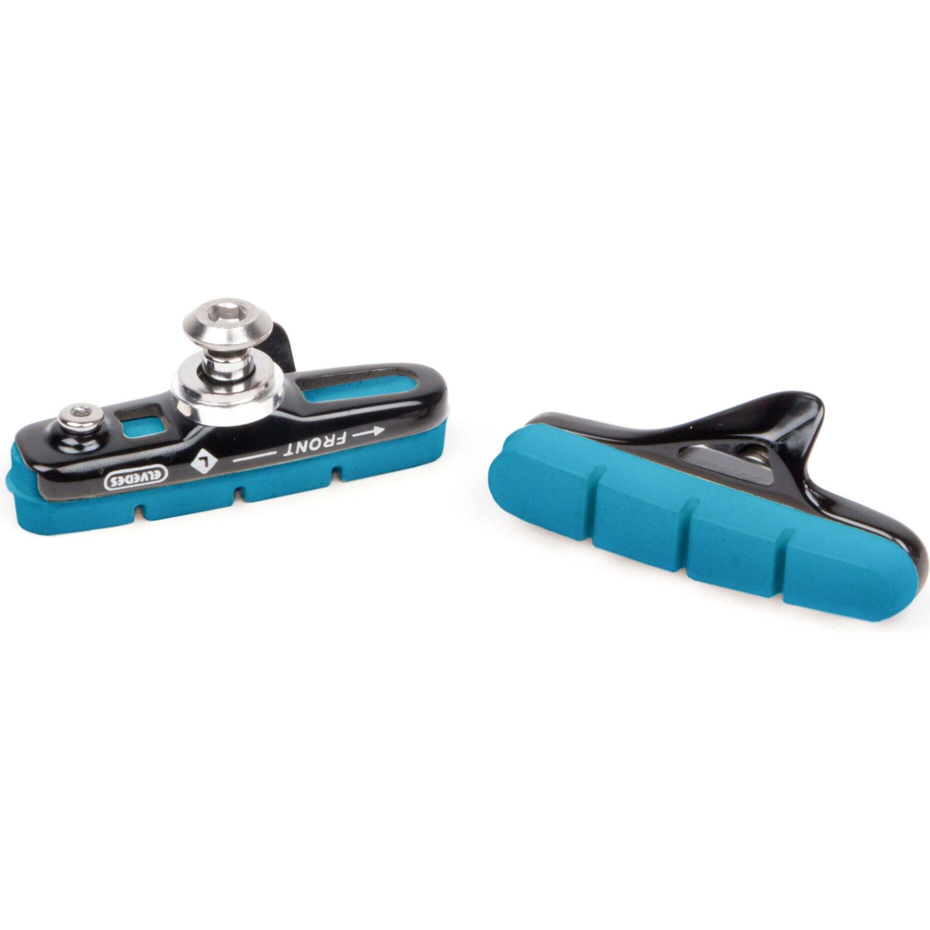 Elvedes - Paire De Patins De Frein Plus Porte Patins Alu Pour Jante Carbon Elvedes Shimano - Patins De Frein - Bleu - Taille Unique - Decathlon