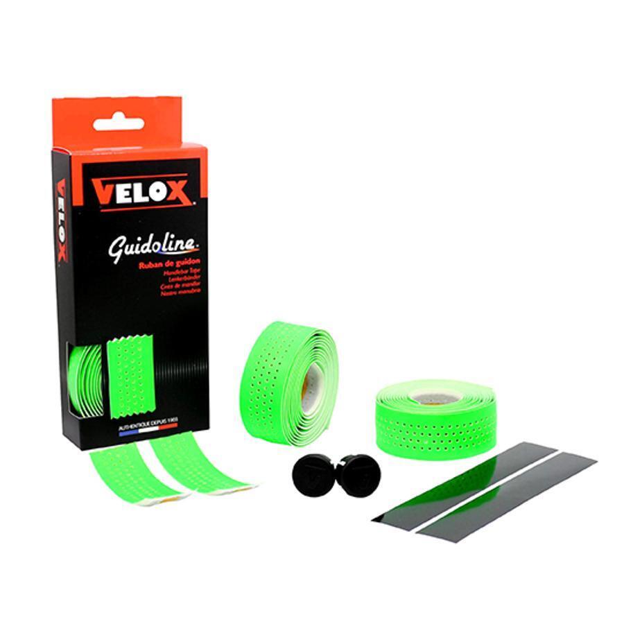 Velox Fluo Perforated Handlebar Tape in Bright Green (2 Pack) 2/2