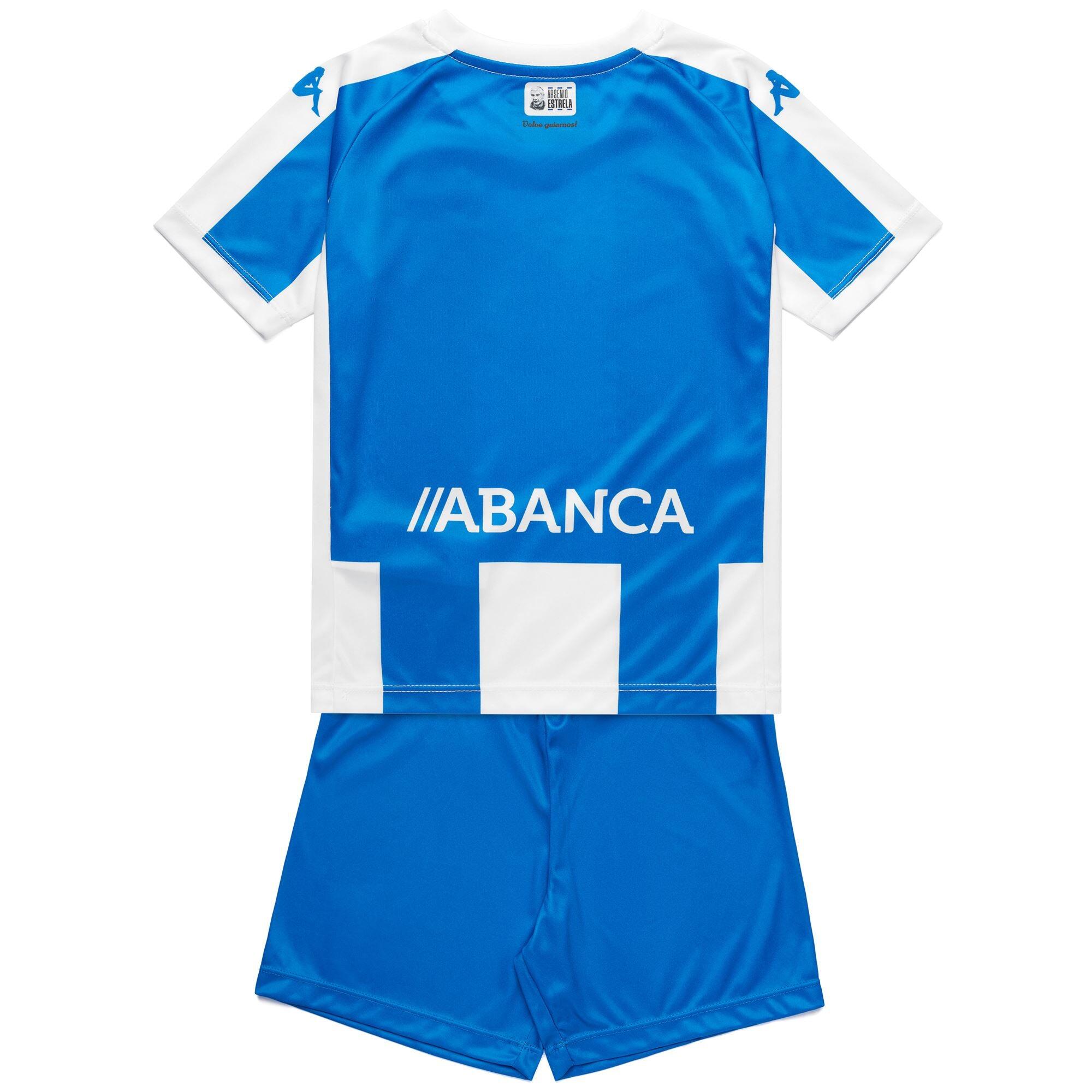 Completo t-shirt pantaloncino da bambino in poliestere blu da calcio 2/2