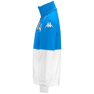 Felpa con zip da uomo in cotone blu da scherma