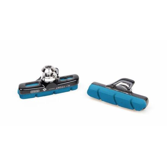 Coppia di pattini freno più portapattini in alluminio per cerchio Elvedes Carbon