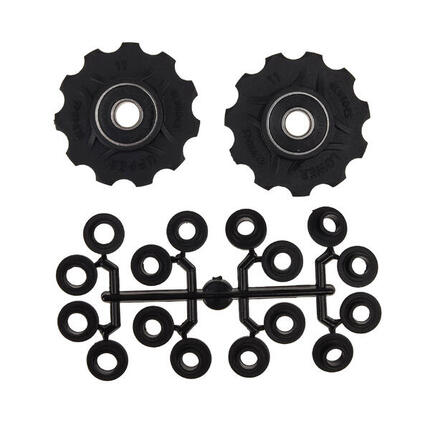 Galets de derailleur vitesses, roulements annulaires + spacers Elvedes 7/8/9/10/