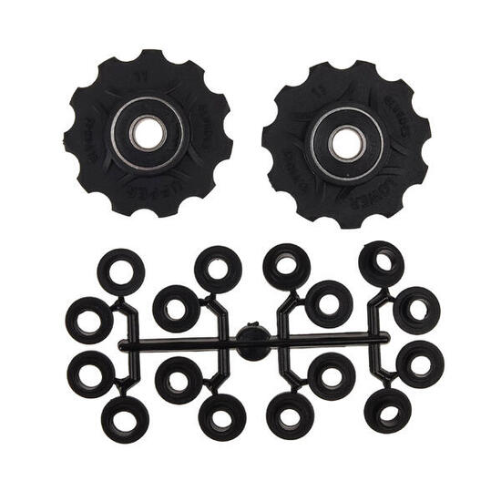 Galets de derailleur vitesses, roulements annulaires + spacers Elvedes 7/8/9/10/