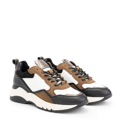 Mysa Rodanthe – Baskets femme cuir – Blanc/Marron