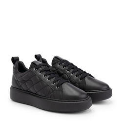 Mysa Lanthe – Baskets femme cuir – Chaussures à lacets – Cuir noir