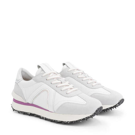 Mysa Bletilla – Baskets femme cuir – Chaussures à lacets – Cuir blanc