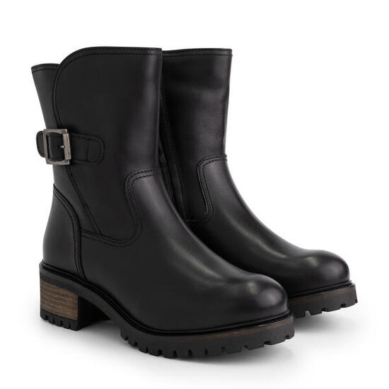 Mysa Lily – Damen Lederstiefeletten – Gefütterte Stiefel – Schwarz Leder