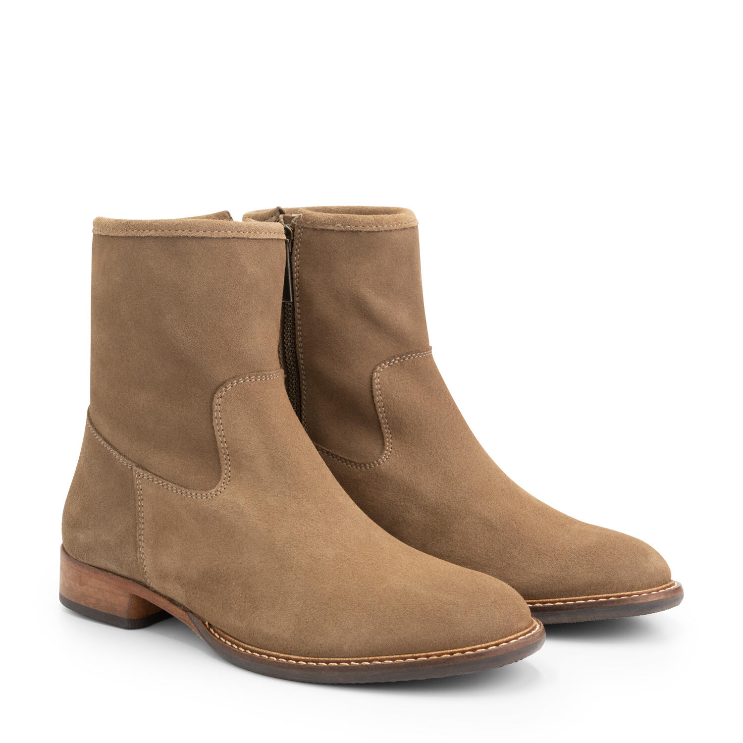 Mysa - Mysa Susana Suede – Bottines Femme Daim – Chaussures Élégantes – Daim Taupe - Bottes - Gris - Decathlon