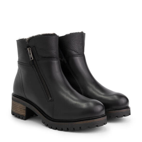 Mysa Leliana – Damen Lederstiefeletten – Gefütterte Stiefel – Schwarz Leder