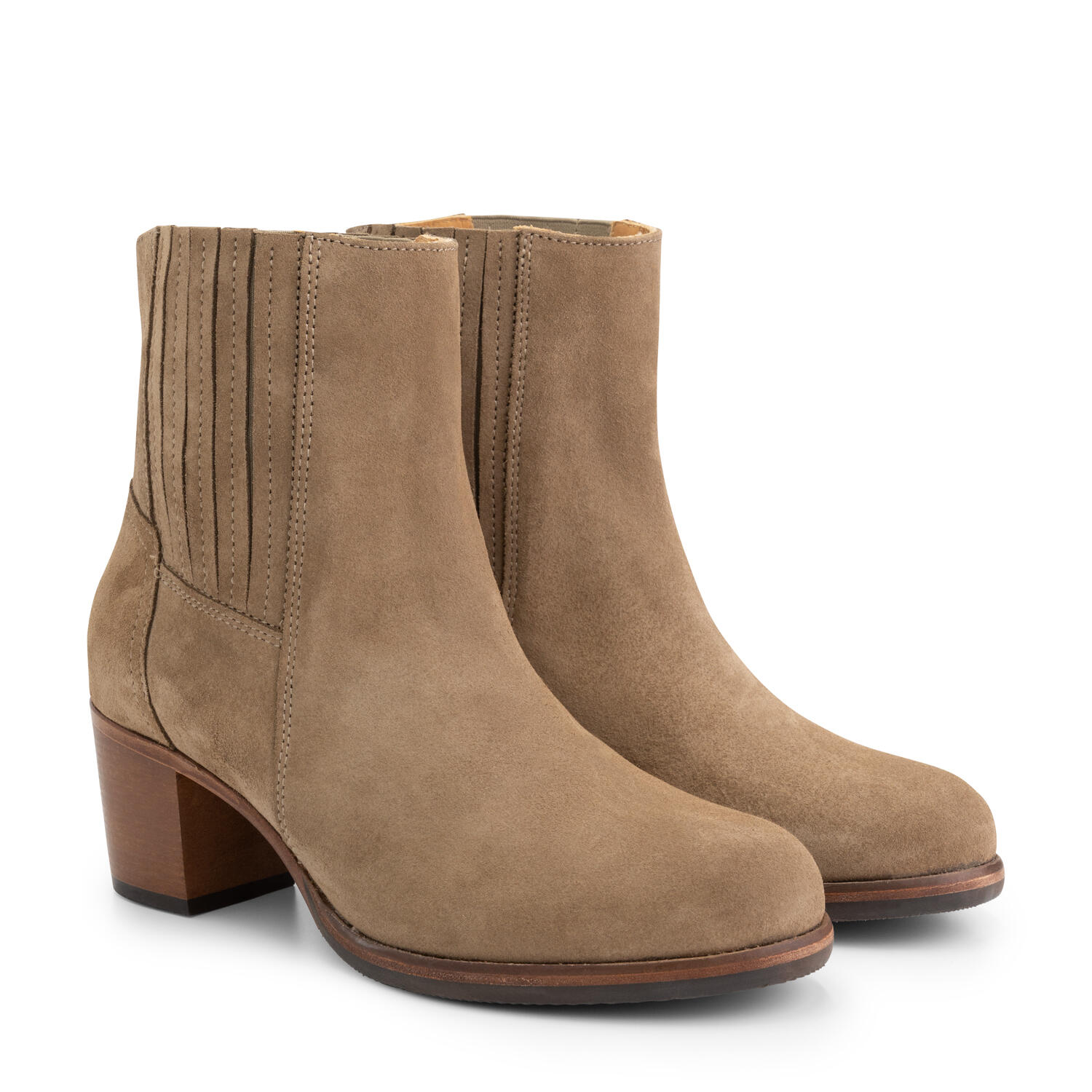 Mysa - Mysa Pentas Suede – Bottines Femme Daim – Daim Taupe - Bottes - Gris - Decathlon