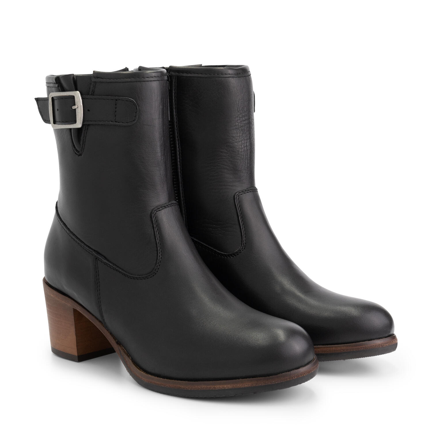 Mysa - Mysa Poppy – Bottines Femme Cuir – Élégantes À Talon – Cuir Noir - Bottes - Noir - Decathlon