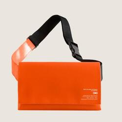 RAINETTE Banane bandoulière noire étanche, 8 compartiments.