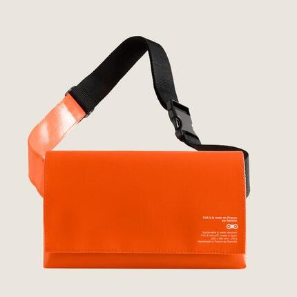 RAINETTE Banane bandoulière étanche vert canard, 8 poches.