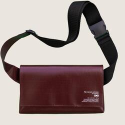 RAINETTE Banane bandoulière noire étanche, 8 compartiments.