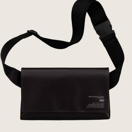 RAINETTE Banane bandoulière étanche vert canard, 8 poches.