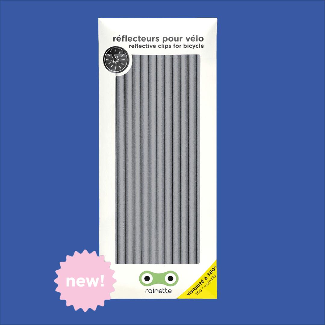 RAINETTE Réflecteurs pour rayons de vélo, argentés, lot de 12. 1/3
