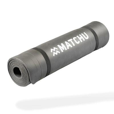 Yogamat 9mm - fitnessmat - 180x60x0,9cm - comfort, grip & duurzaamheid - grijs