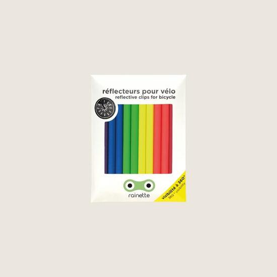 RAINETTE Réflecteurs pour rayons de vélo fluo multi-couleur, 12 pièces.