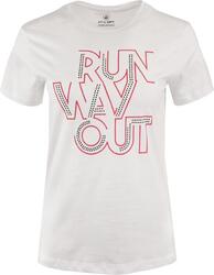 T-shirt femme Glemo coton blanc/rose fluo, manches courtes