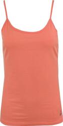 Glemo Priscilla top femme – coton, encolure en V, pêche fluo