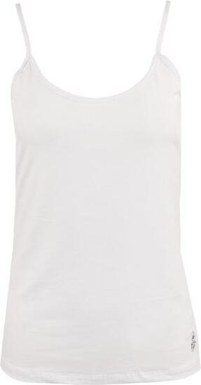 Glemo Damen Tanktop Priscilla – Weiß, Baumwolle, V-Ausschnitt
