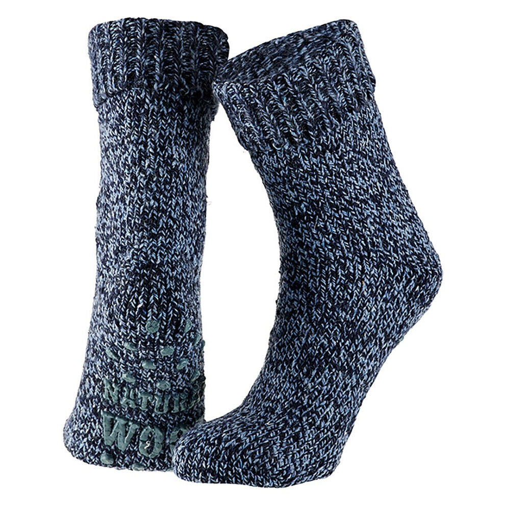 Apollo - Wollen Huissokken Unisex - 3-Pack Voordeel - Blauw - Maat 35/38 - 2/5