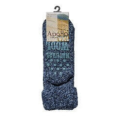 Apollo - Wollen Huissokken Unisex - 3-Pack Voordeel - Blauw - Maat 35/38 - 5/5