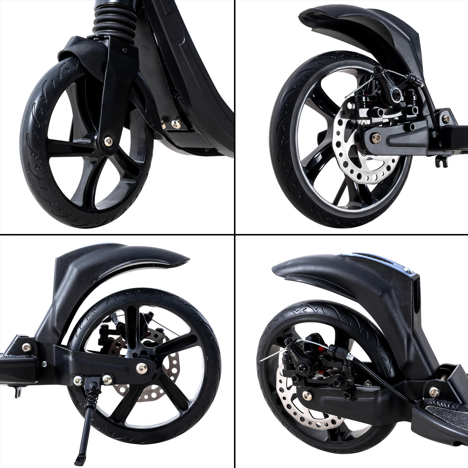 Trottinette Pliable-3 Hauteurs Réglable-Amortisseur-Frein Double-EVERCROSS K8 4/7