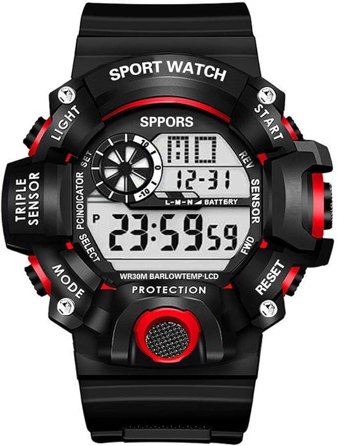 Reloj Pulsera Omadiol HY-809 ,deportivo digital , multifuncional rojo 3/6
