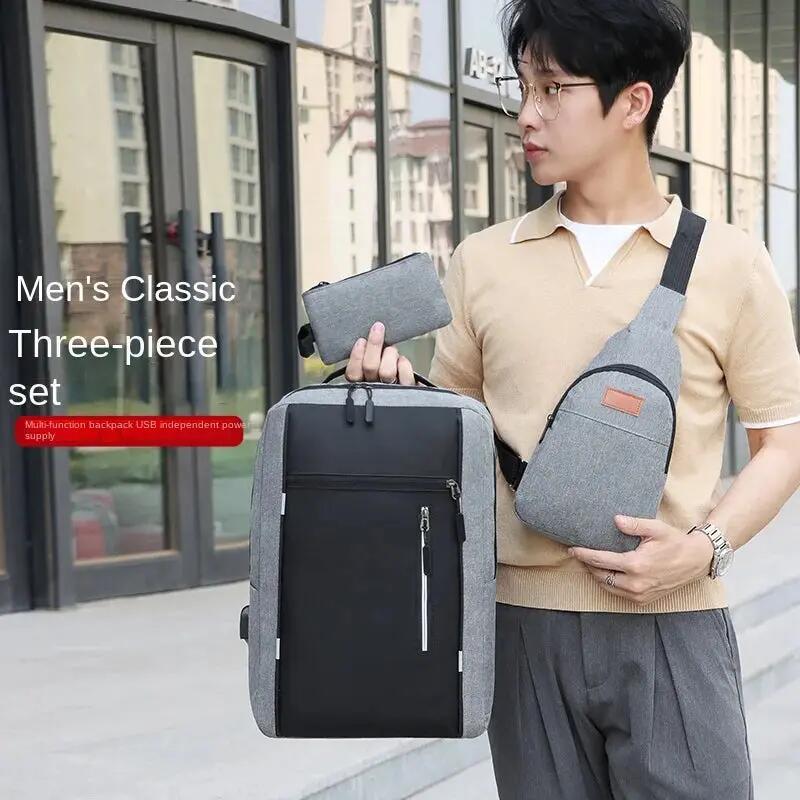 Mochila escolar duradera ODM/OBM 3en1 Nuevo azul 3/6