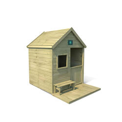 Cabane en bois traité avec terrasse et banc HEIDI