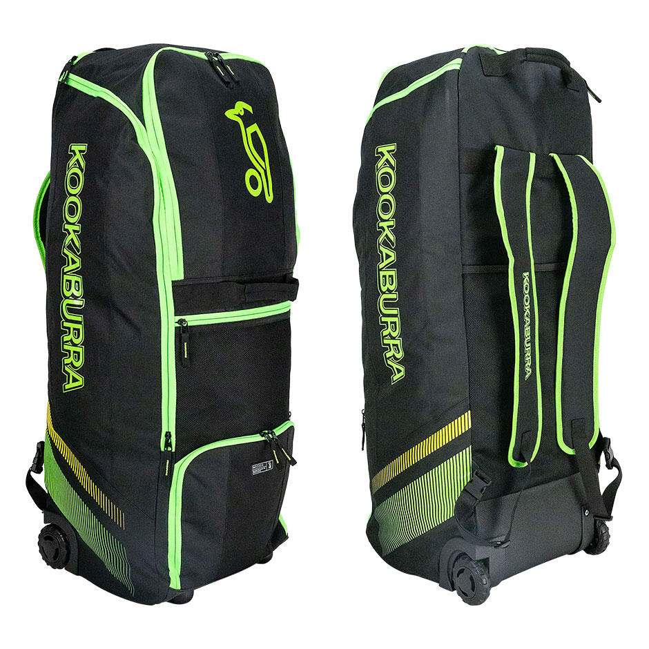 wd2000 Cricket Wheelie Duffle Bag Black Green 25 | Decathlon