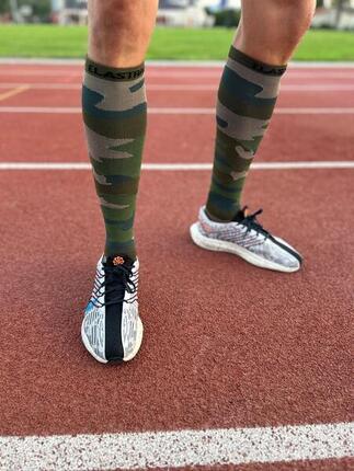 Chaussettes de compression haute - Running, course, vélo et sports - Camouflage