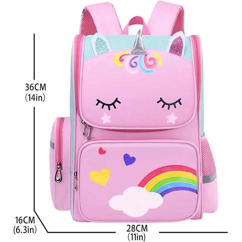 Mochila de unicornio , mochilas escolares para niñas, niños, infantil,azul 3/6