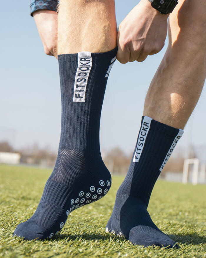 Offerta combinata: 3 paia di calze antiscivolo FitSockr - Blu scuro 3/4