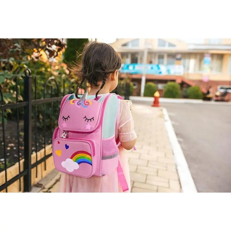 Mochila de unicornio , mochilas escolares para niñas, niños, infantil,azul 4/6