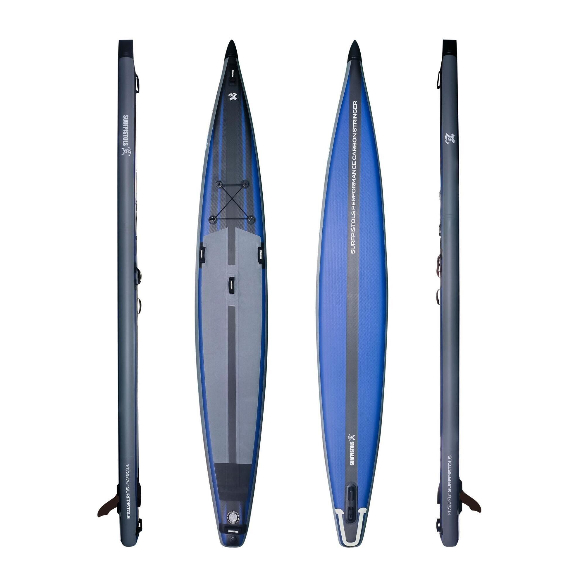 Surfpistols - Stand Up Paddle Gonflable Performance Race 14'x25"x6" Surfpistols - Planche De Stand Up Paddle - Decathlon