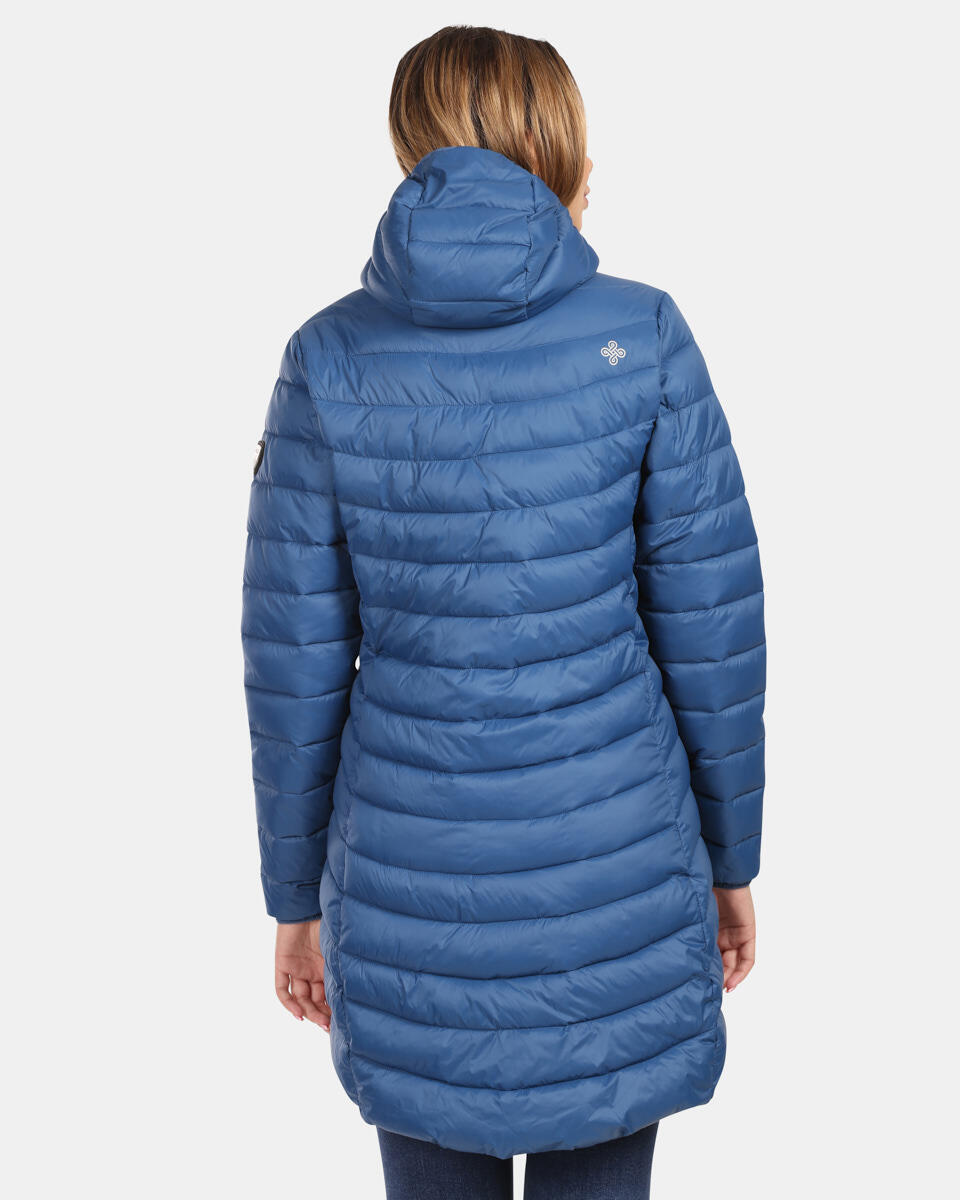 Abrigo acolchado Kilpi Leila-W para mujer largo medio azul 2/6